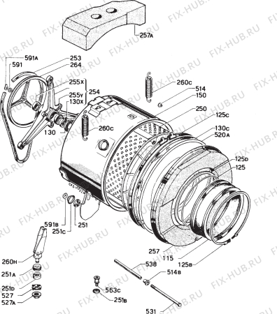 Взрыв-схема стиральной машины Zoppas 419F - Схема узла Functional parts 267